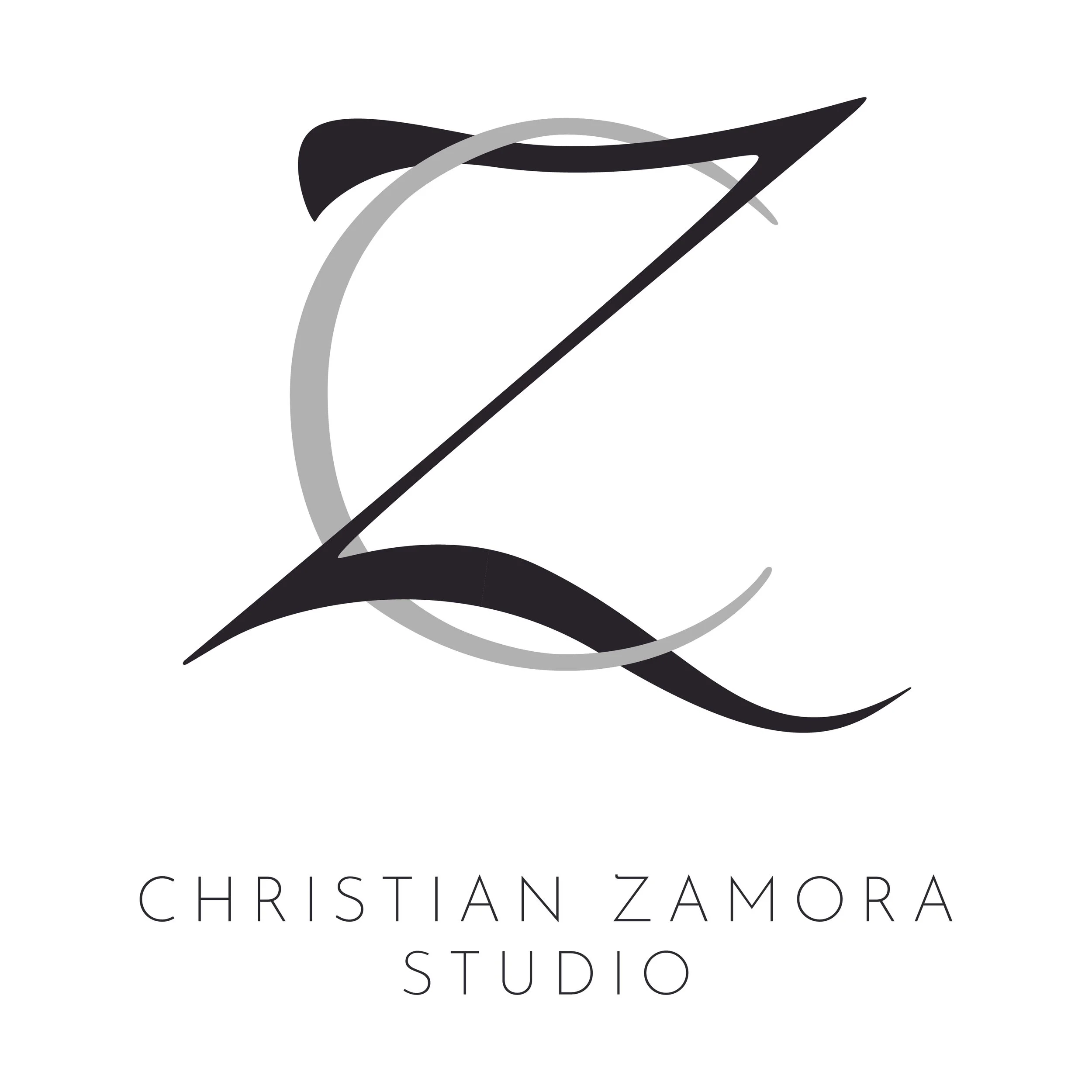 Stylized logo of a letter Z with a circular background and the text CHRISTIAN ZAMORA STUDIO below.