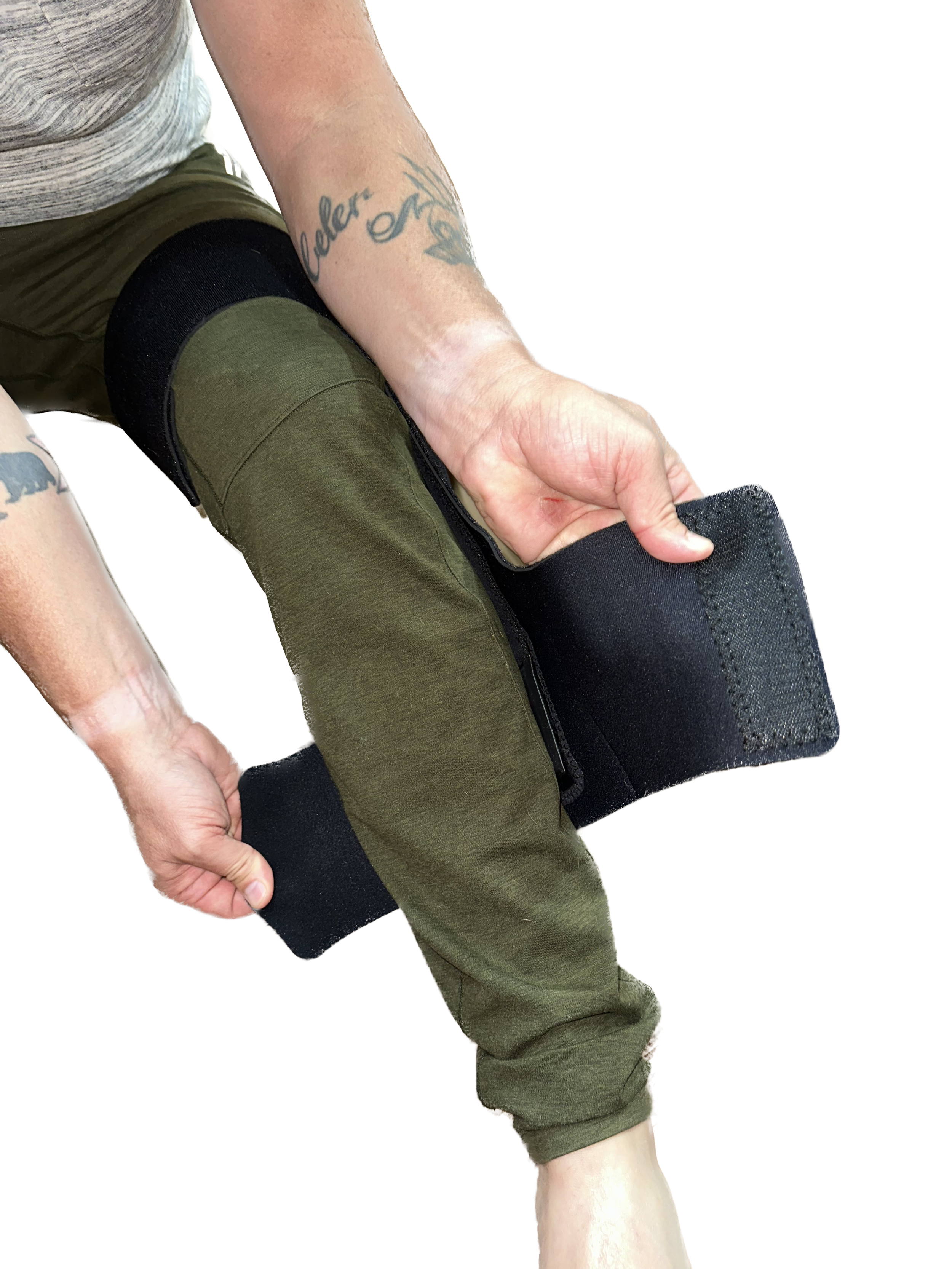 1. Hold sleeve in place