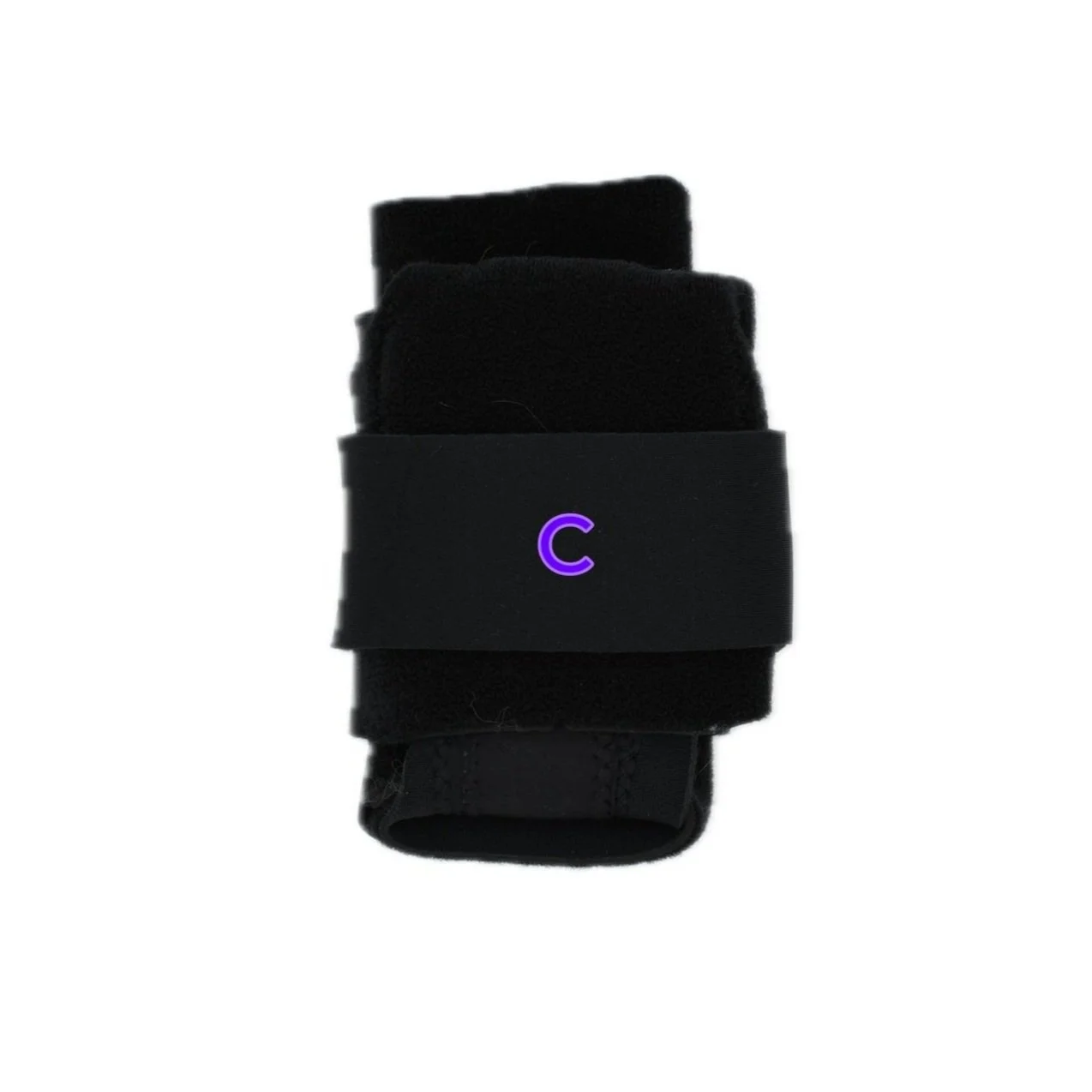 B. Wrap strap C around the folded sleeve