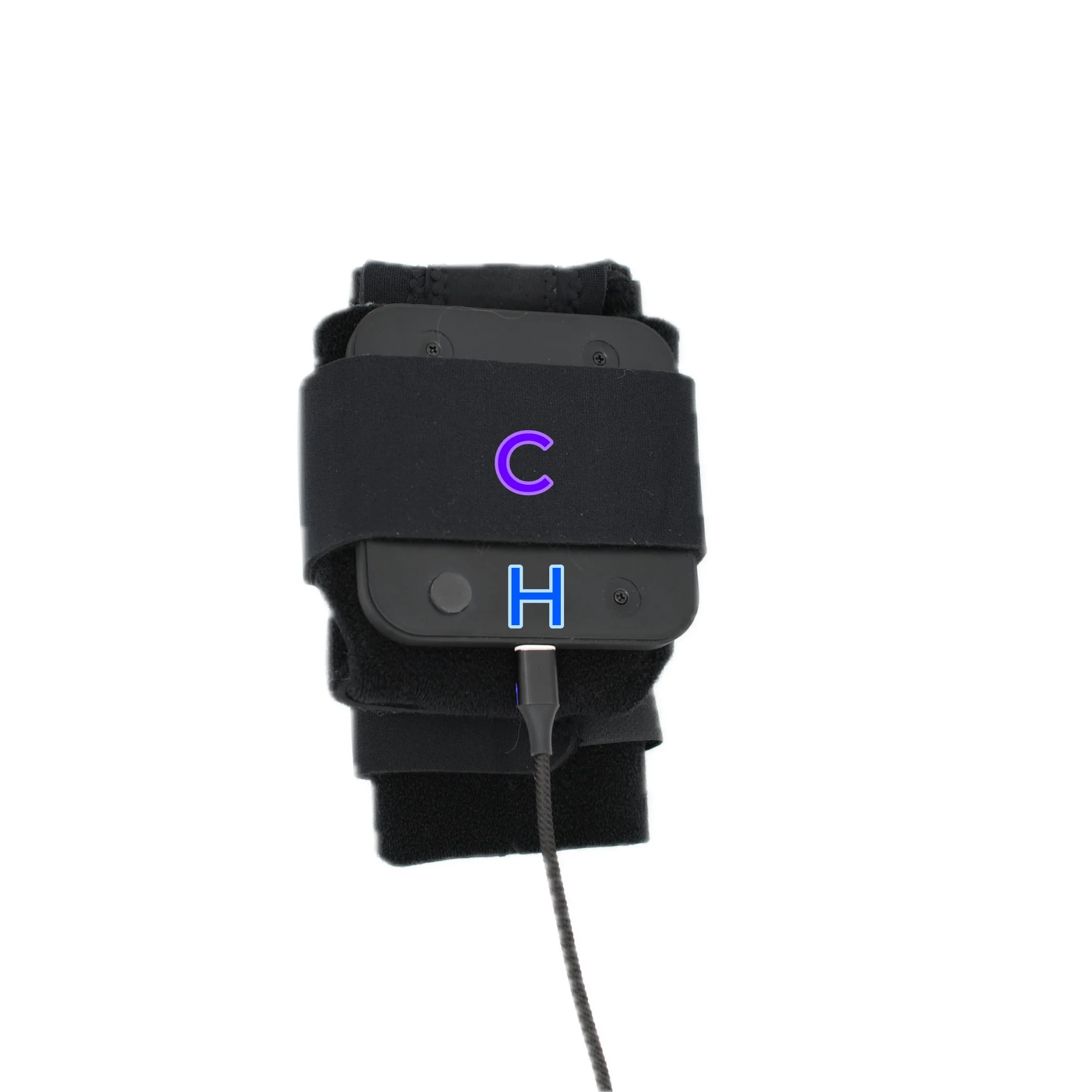A. Charger correctly inserted into elastic loop