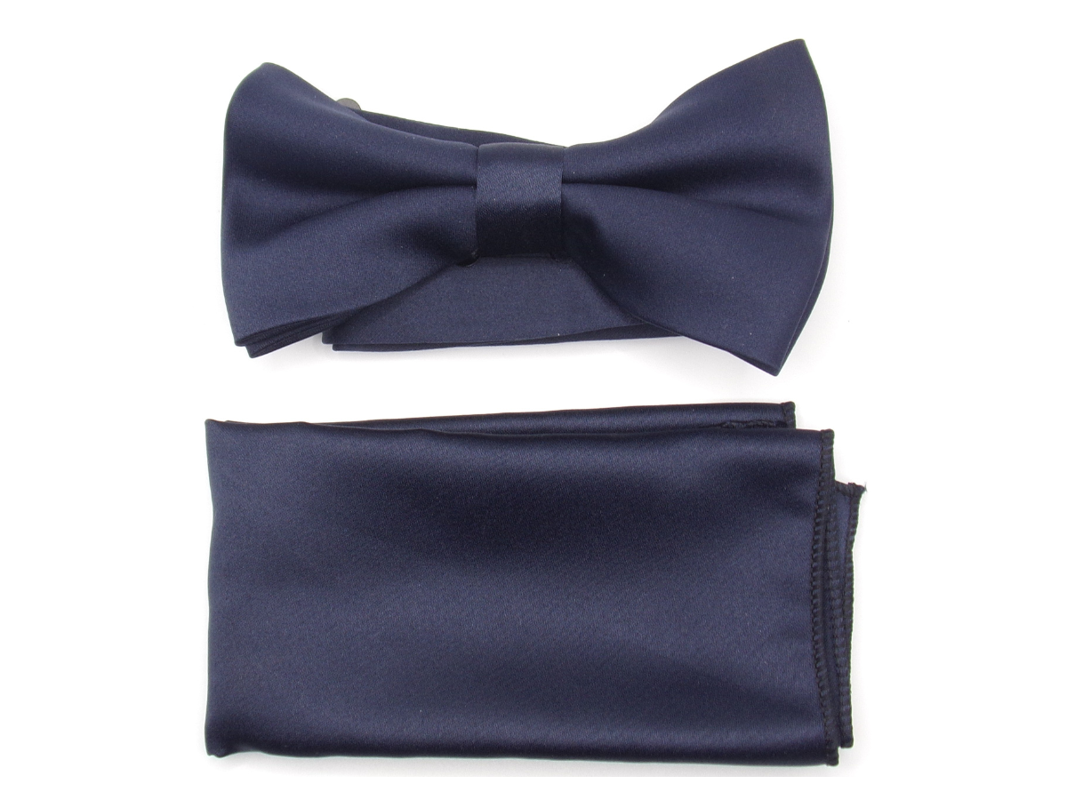 Navy Blue Bowtie with Pocket Square $17.95