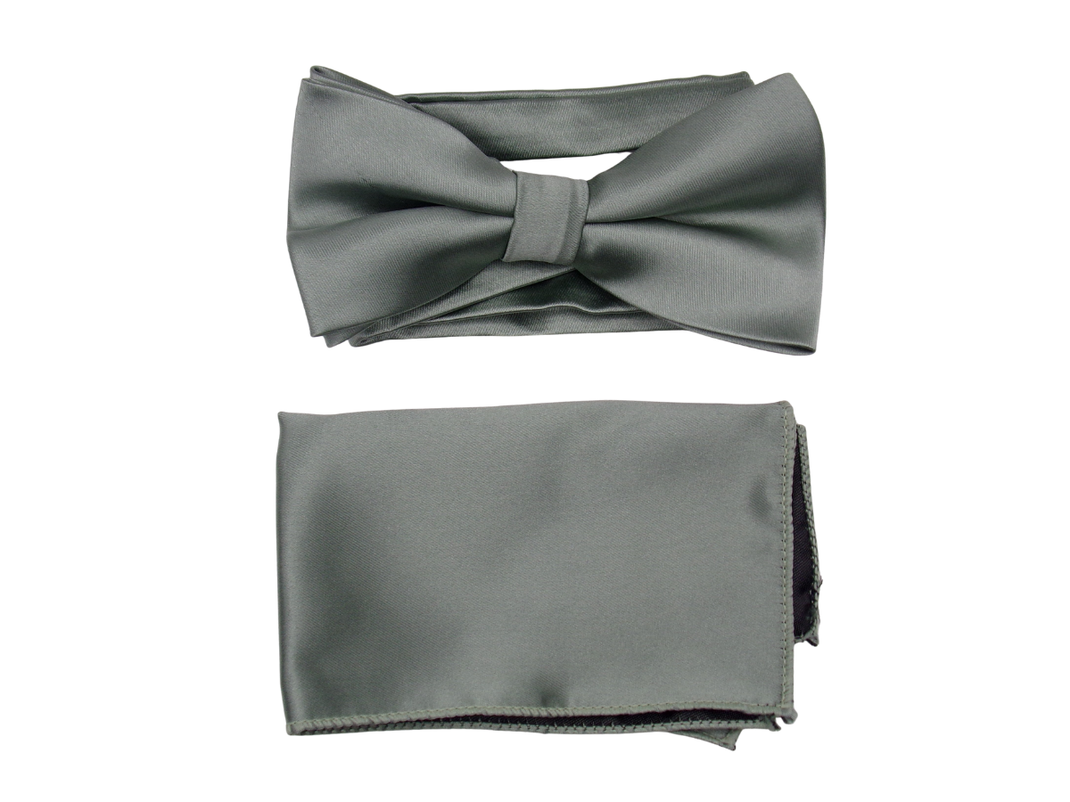 Charcoal Gray Bowtie with Pocket Square $17.95