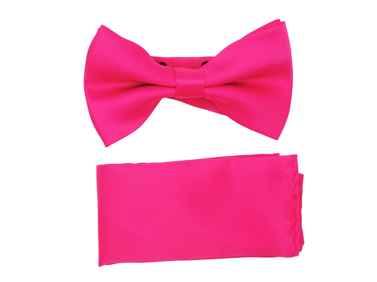 Fuchsia Bowtie with Pocket Square $17.95