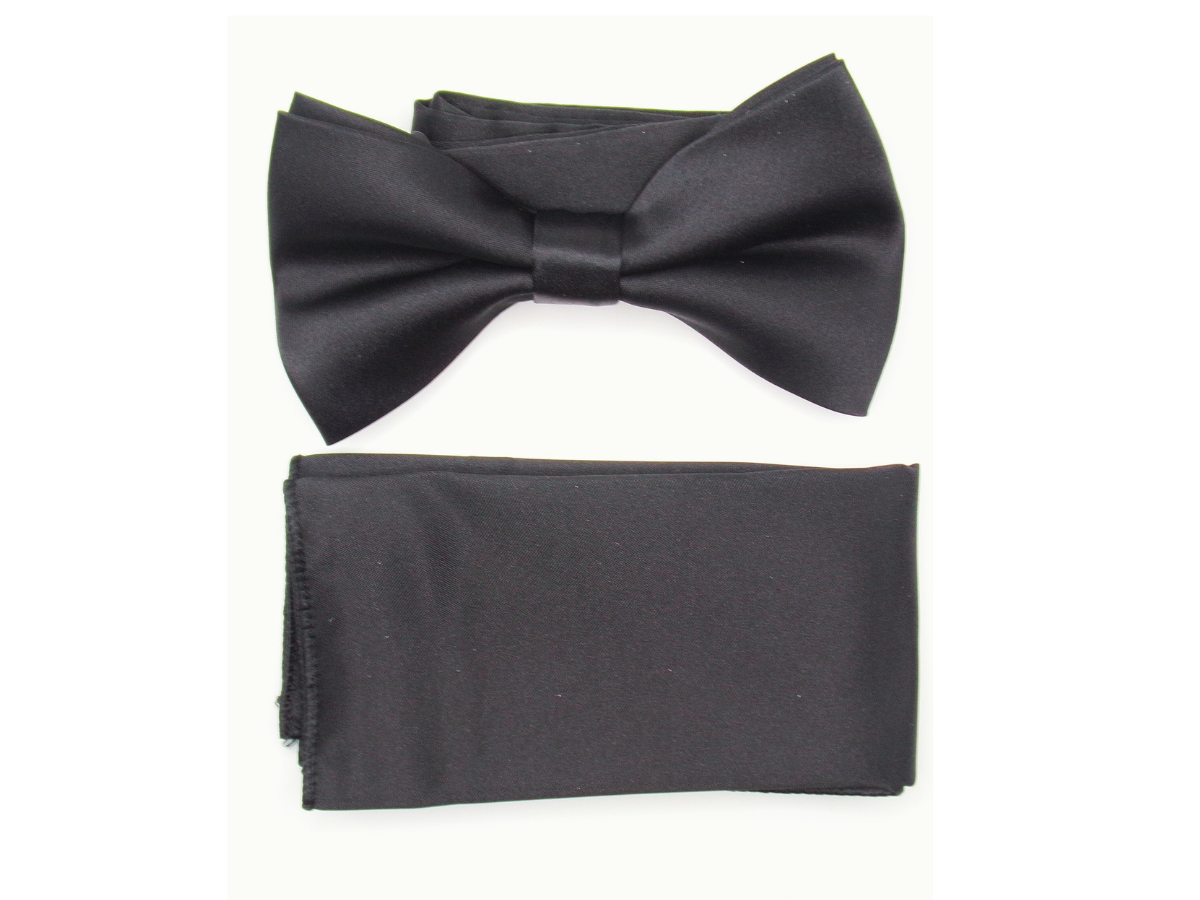 Black Bowtie with Pocket Square $17.95