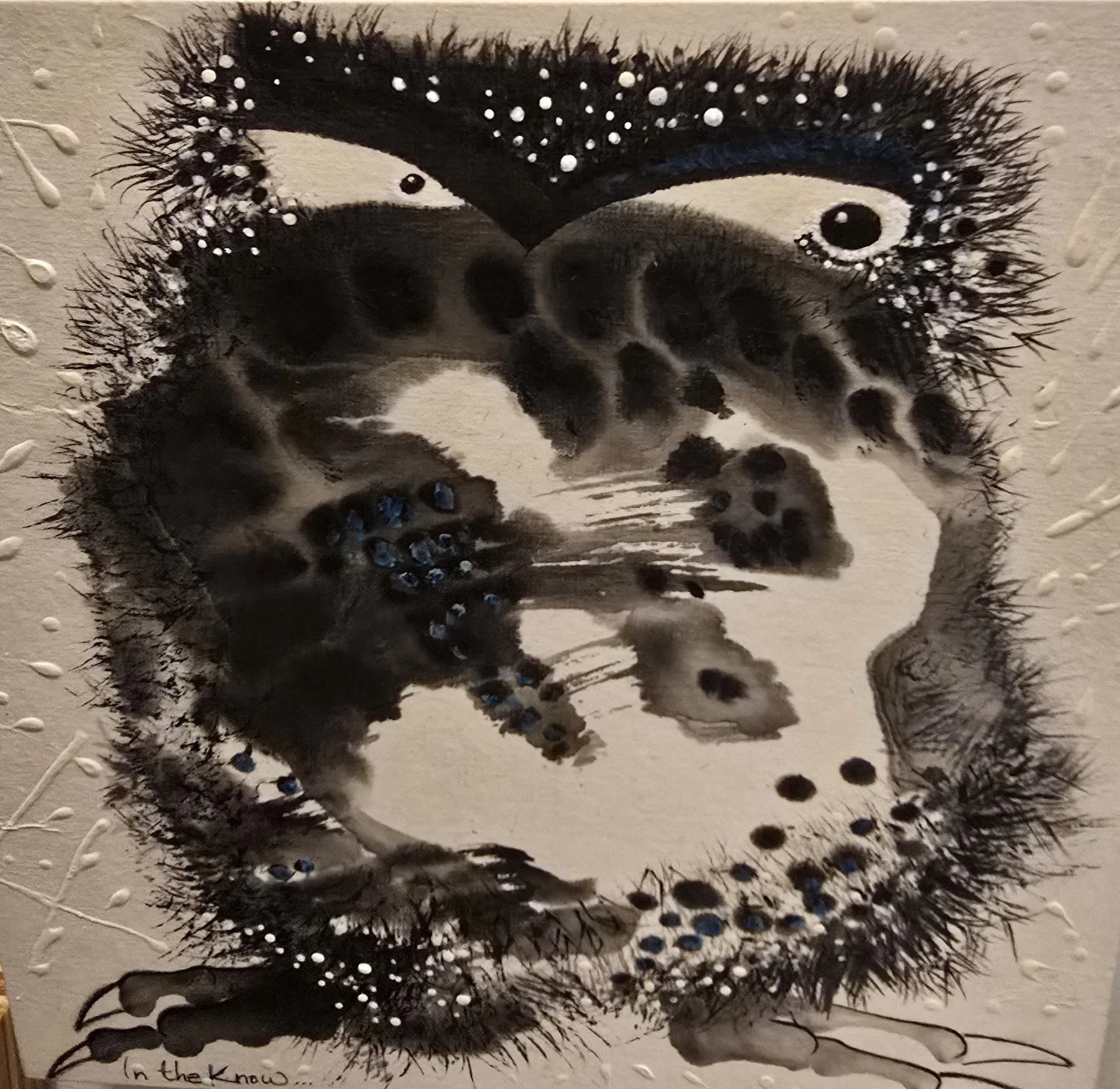 Karen Dedrickson 
 In the Know II  
10x10 
india ink on Mulberry paper 
$200