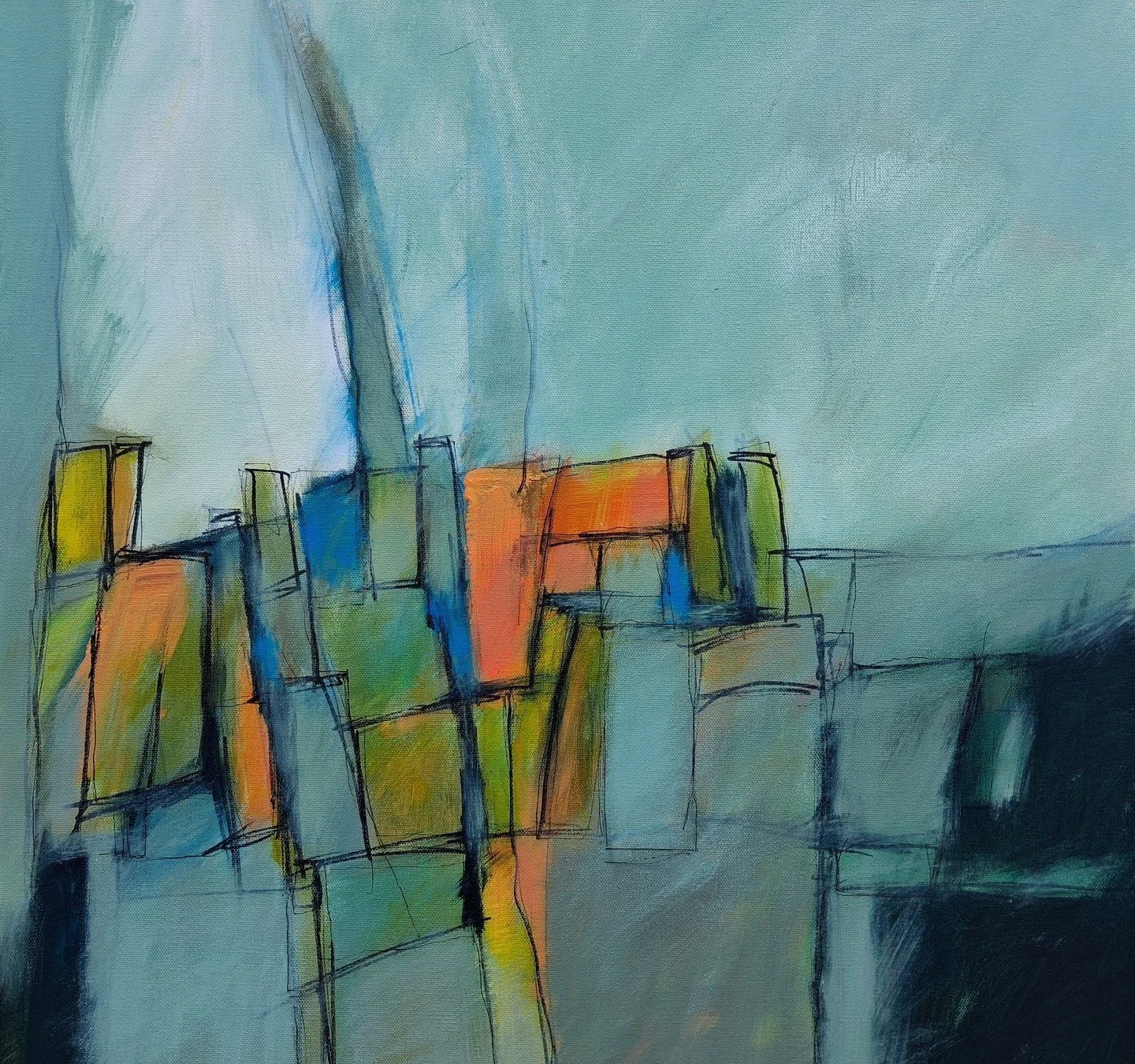 Leon Lowman 
 Remnants of Long Ago  
24x24 
acrylic on canvas 
$750