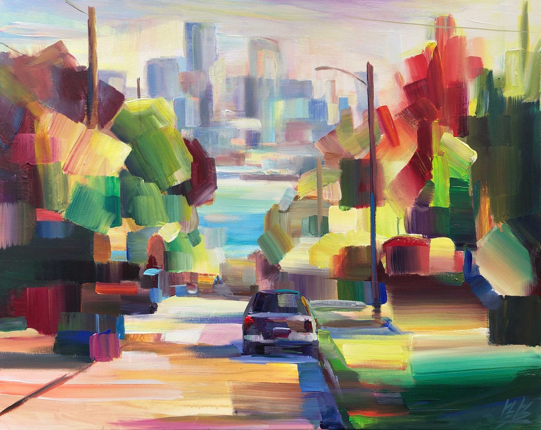 Brooke Borcherding 
 Wallingford City Views  
24x30 
acrylic on canvas 
$1,650
