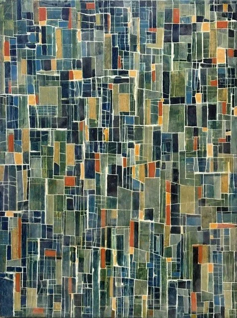 Jay Lazerwitz 
 Confluence  
32x24 
encaustic and oil 
$2,200