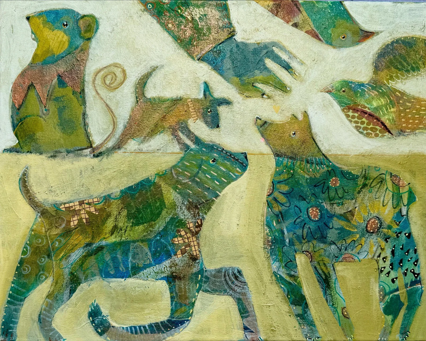 Steffanie Lorig 
 Good Dog  
16x20 
mixed media 
$700