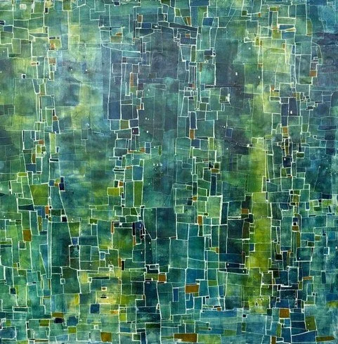 Jay Lazerwitz 
 Interdependence  
24x24 
encaustic and oil 
$1,500