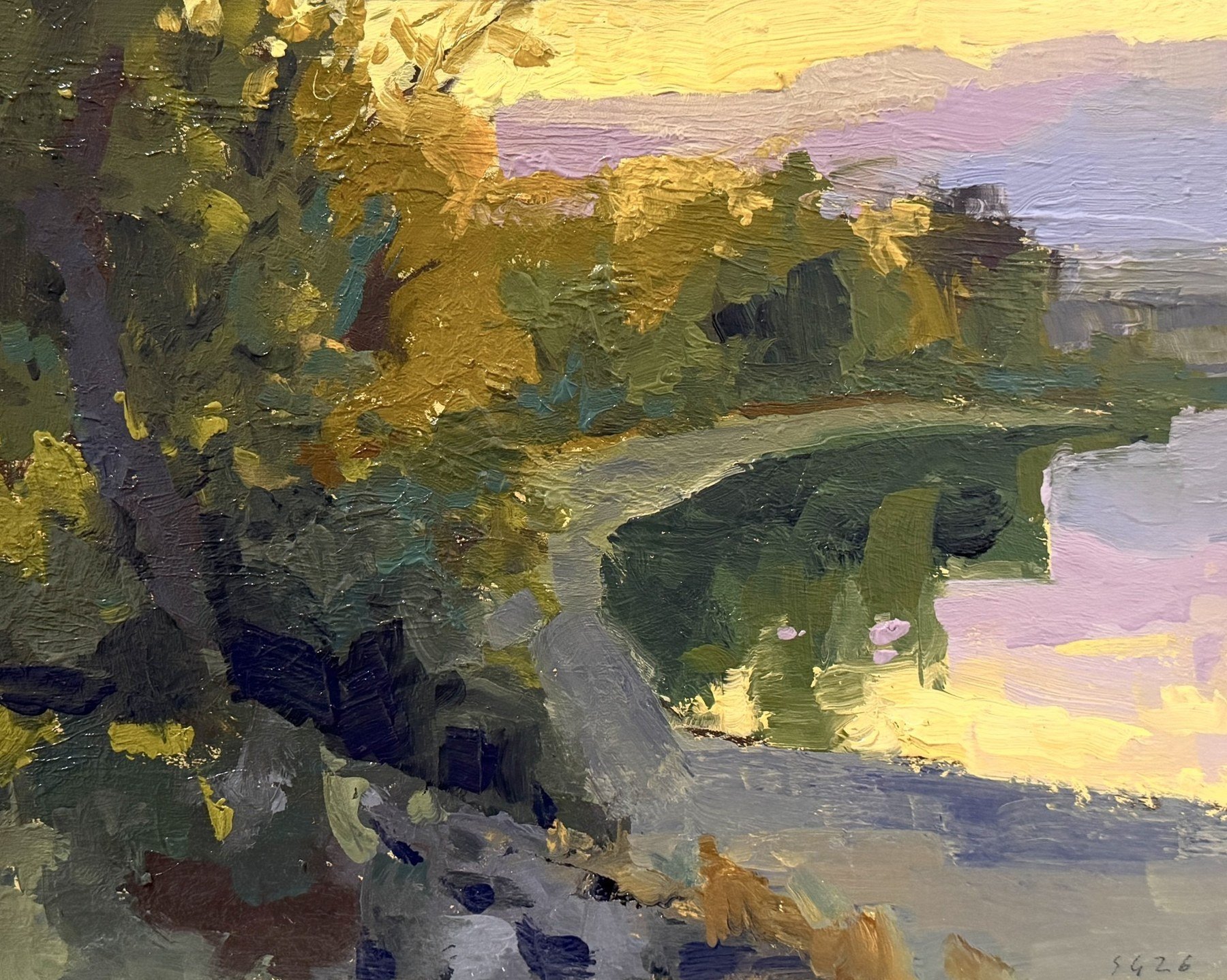 Scott Gellatly 
 Lake Shore Sunset  
8x10 
oil on panel 
$600