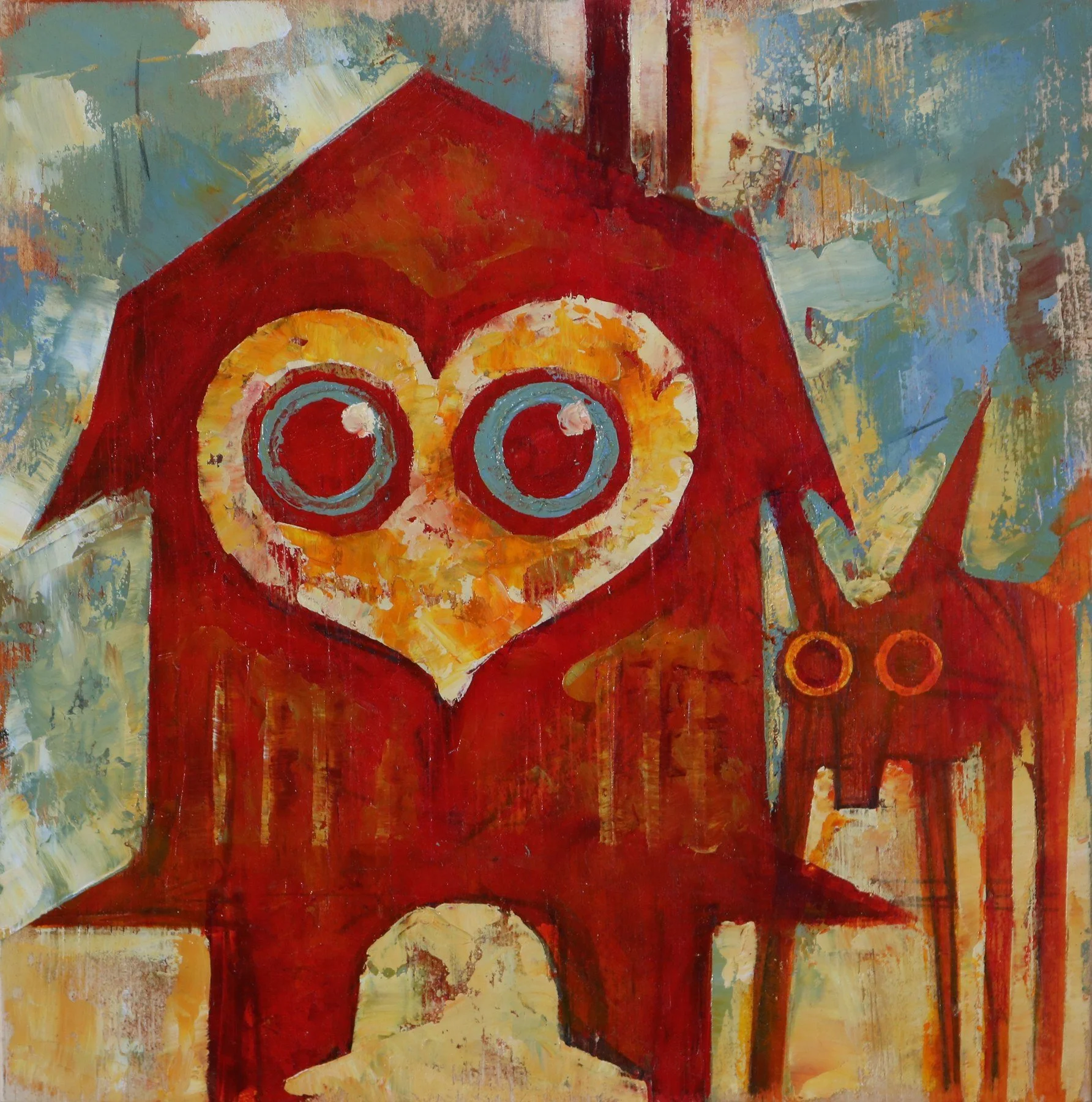 Garreth Schuh 
 Barn Owl  
8x8 
oil on plywood 
$300