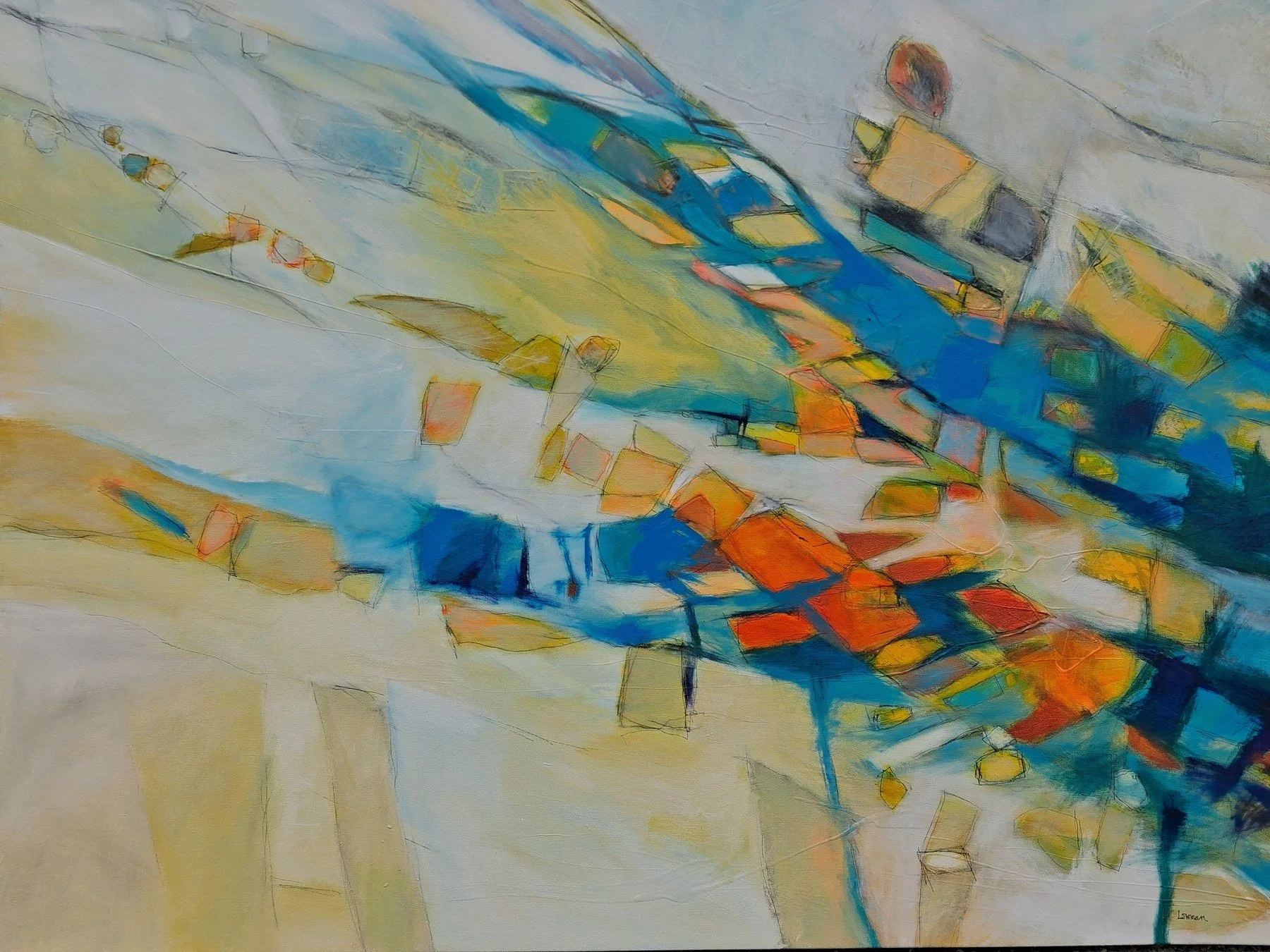 Leon Lowman 
 Curve Ball  
36x48 
acrylic on canvas 
$2,250