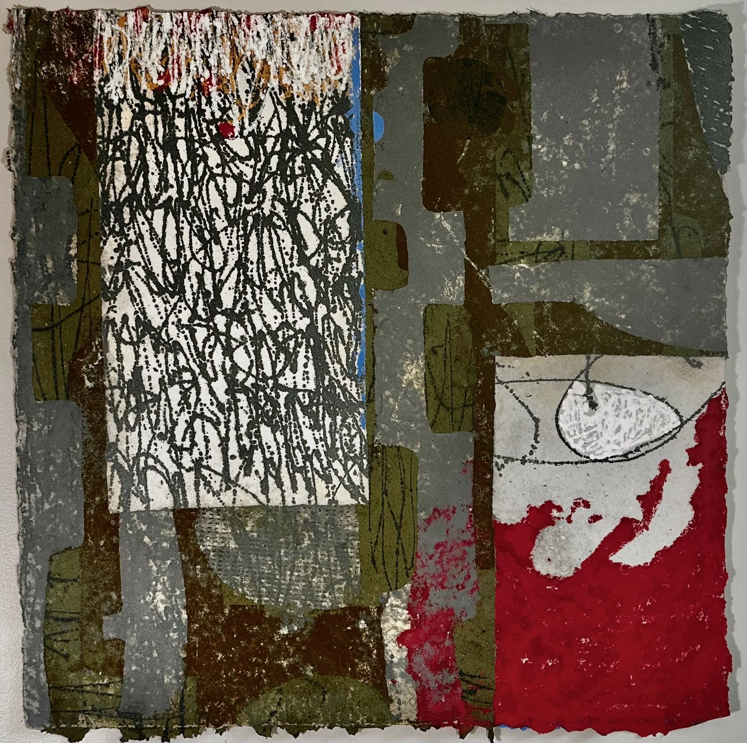 Lea Basile-Lazarus 
 Busy  
paper pulp painting 
32x32 
$2,200