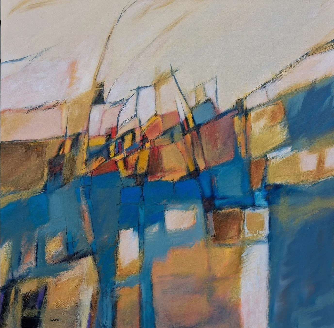 Leon Lowman 
 Tell Annie  
36x36 
acrylic on canvas 
$1,700