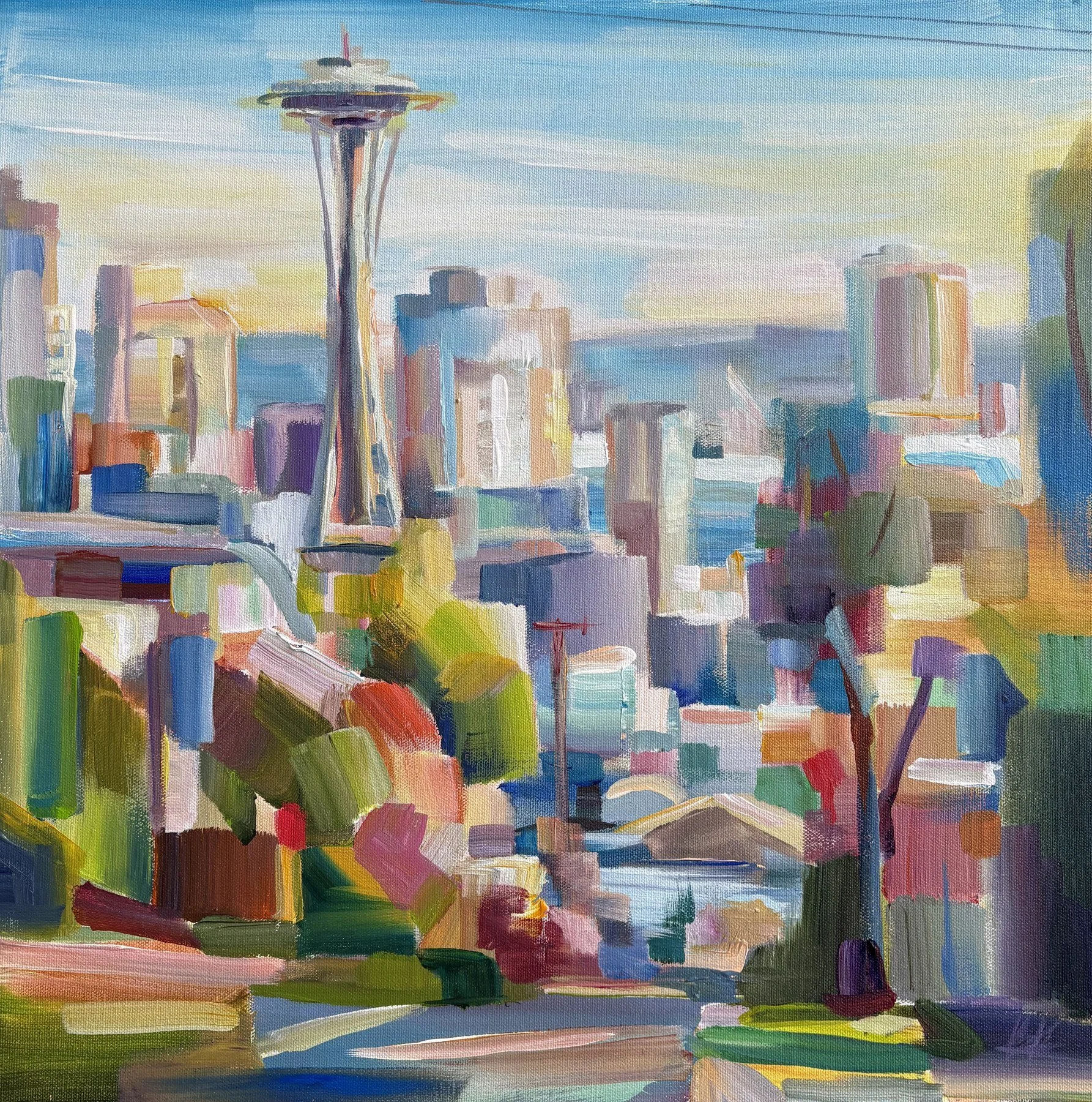 Brooke Borcherding 
 Spring in the City  
20x20 
acrylic on canvas 
$895