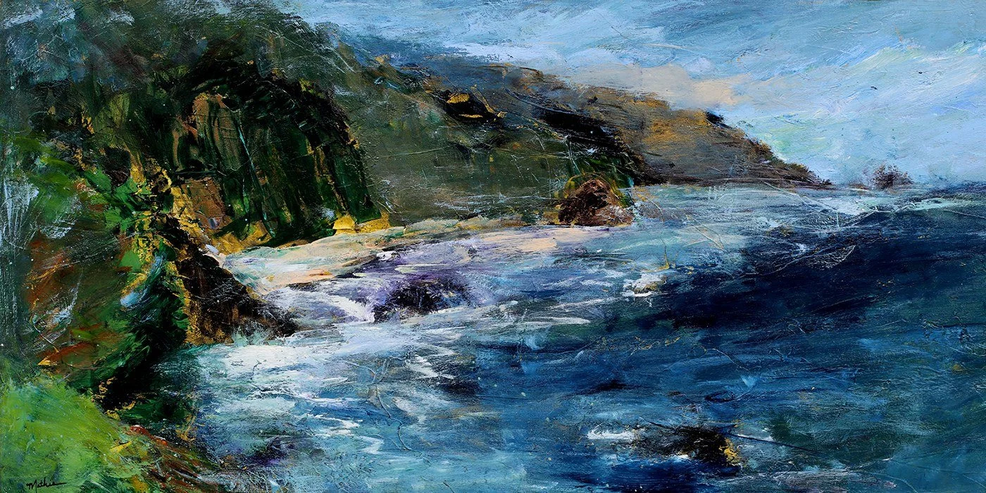Christopher Mathie 
 Moody Sea  
24x48 
acrylic on canvas 
$2,600