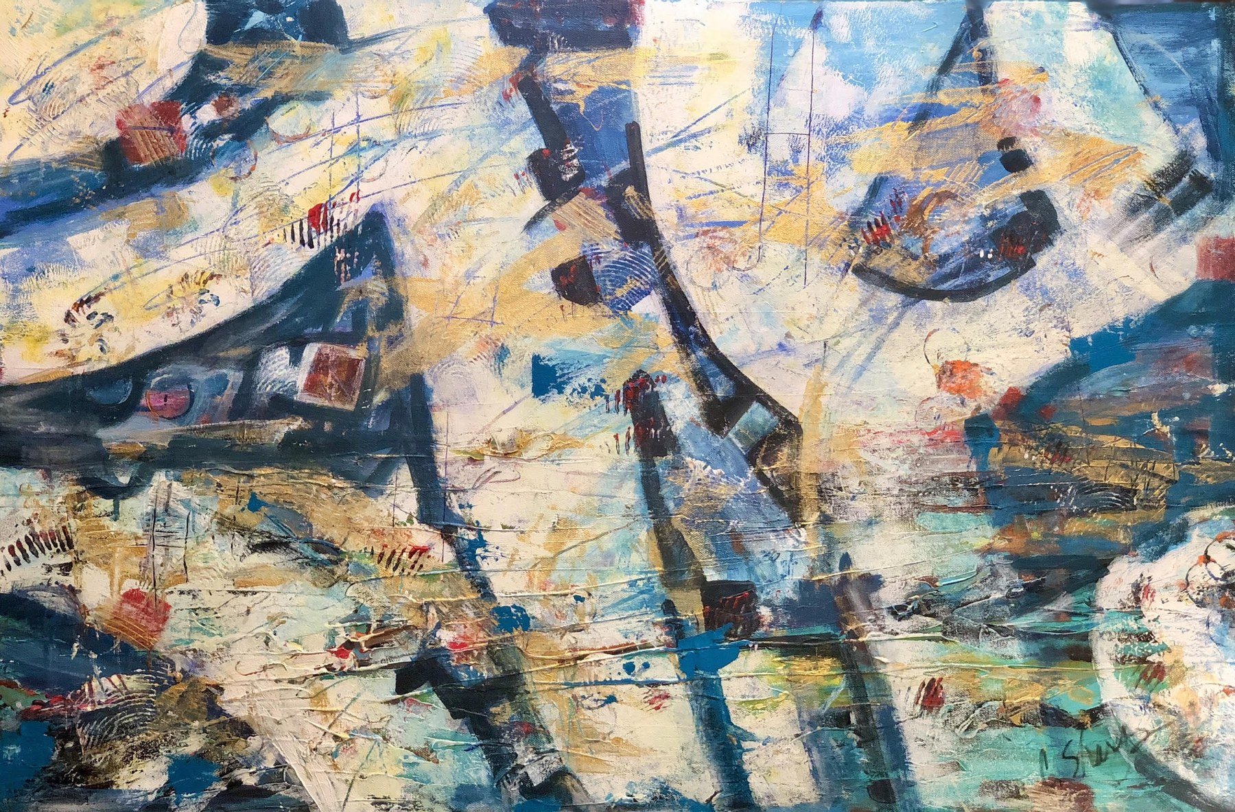 Christine Sharp 
 Three Ring Circus II  
acrylic on canvas 
36x24 
$2,400