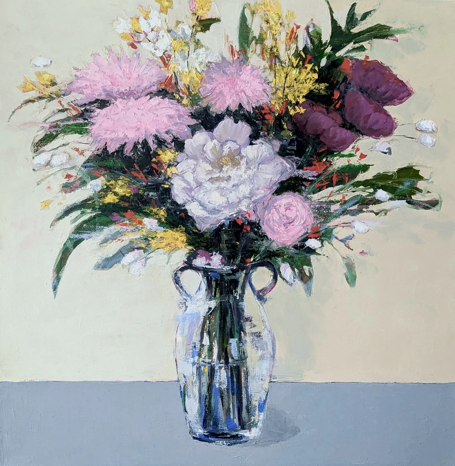 Cheryl Zahniser 
 Table Please  
36x36 
oil on canvas 
$2,200