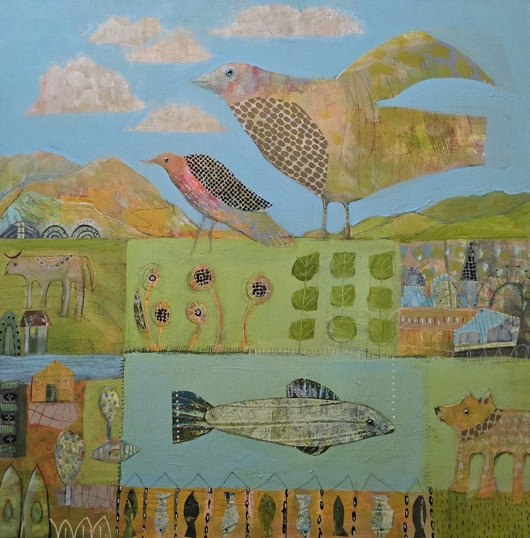 Steffanie Lorig 
 Lake House  
acrylic on canvas 
24x24 
$800