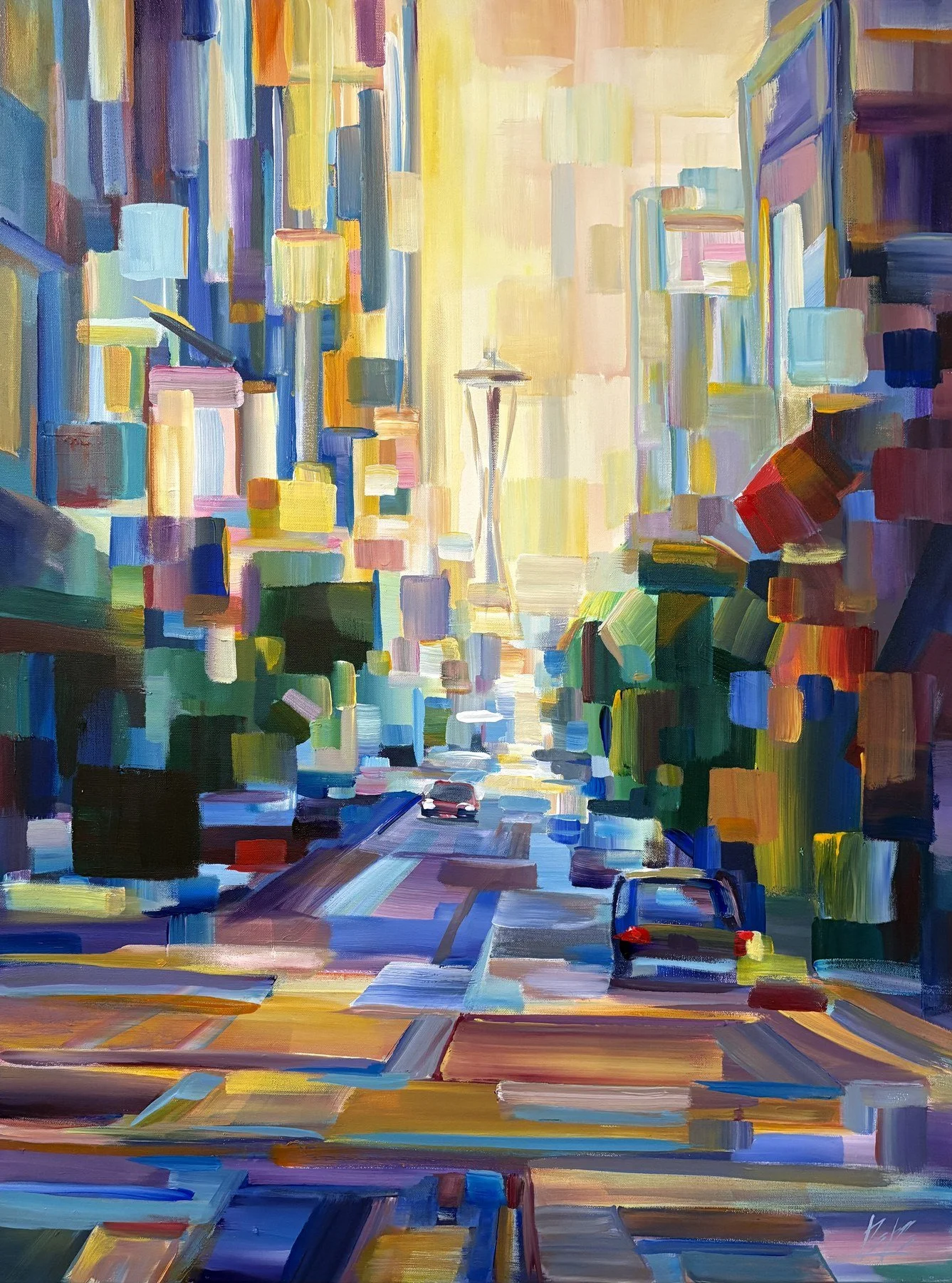Brooke Borcherding 
 Sixth St. Steeple 2  
40x30 
acrylic on canvas 
$2,900