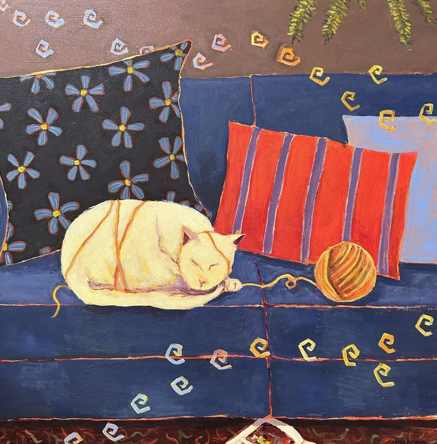 Anne Schreivogl 
 Fiber Fun  
30x30 
acrylic on canvas 
$2,800