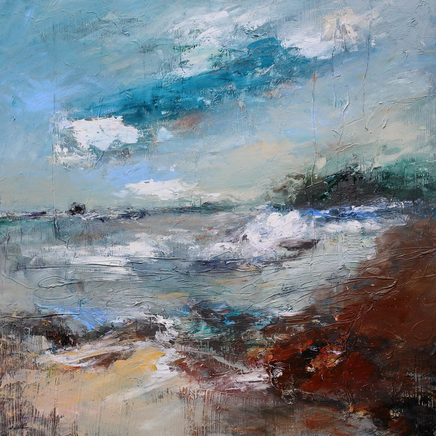 Christopher Mathie 
 Dynamism of the Ocean  
48x48 
acrylic on canvas 
$4,600
