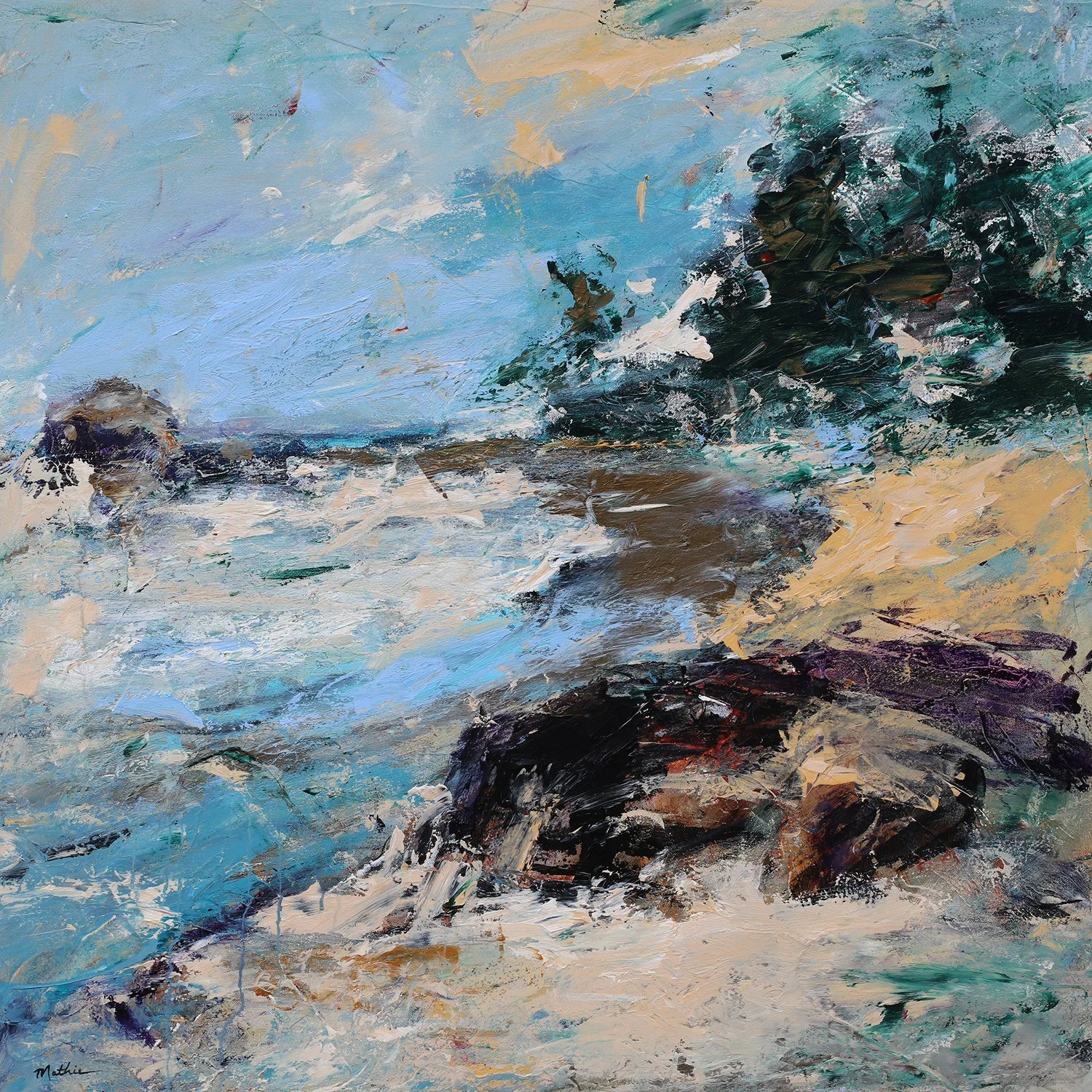 Christopher Mathie 
 A Particular Energy  
36x36 
acrylic on canvas 
$3,000