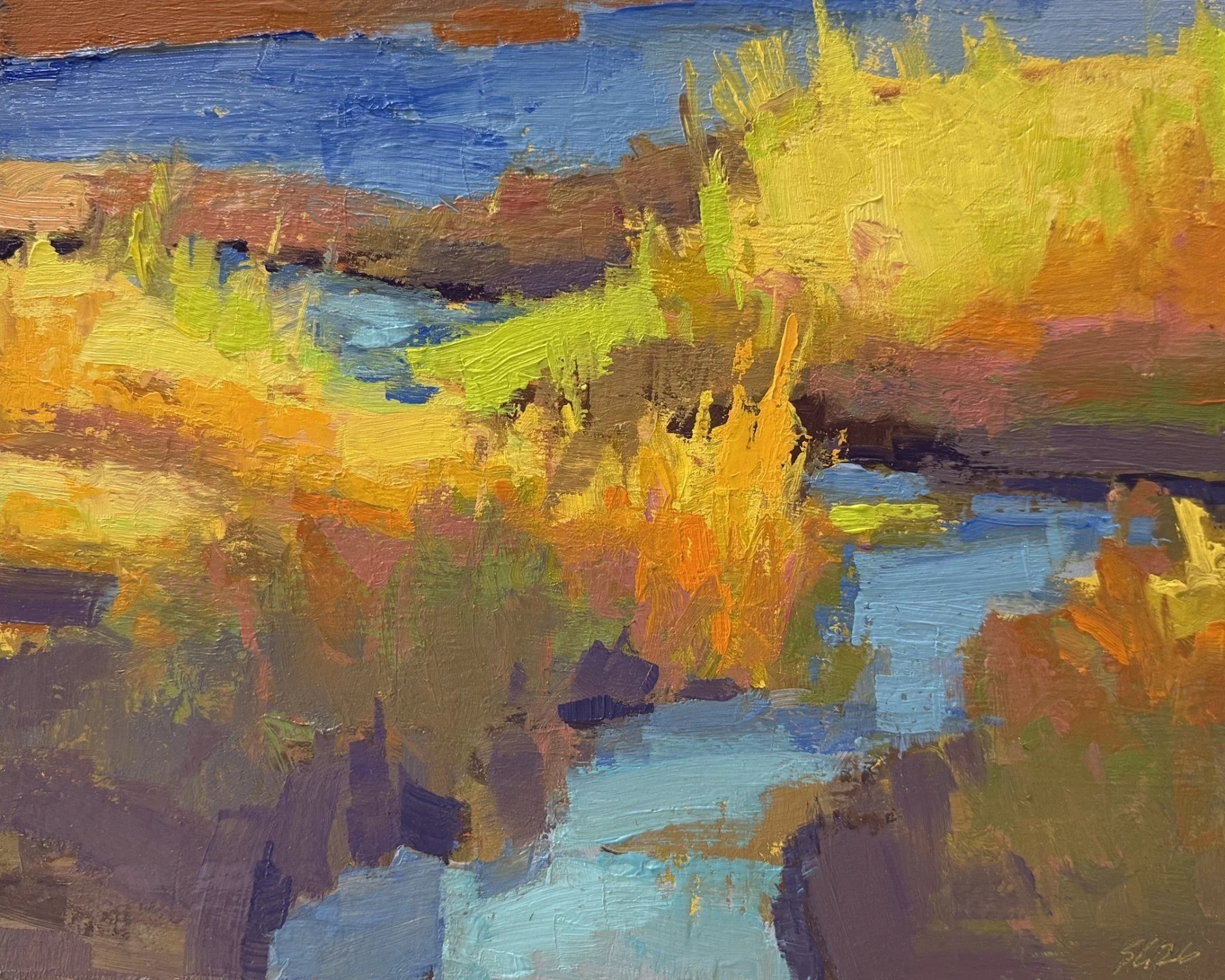 Scott Gellatly 
 Creek Fleeting  
8x10 
oil on panel 
$600