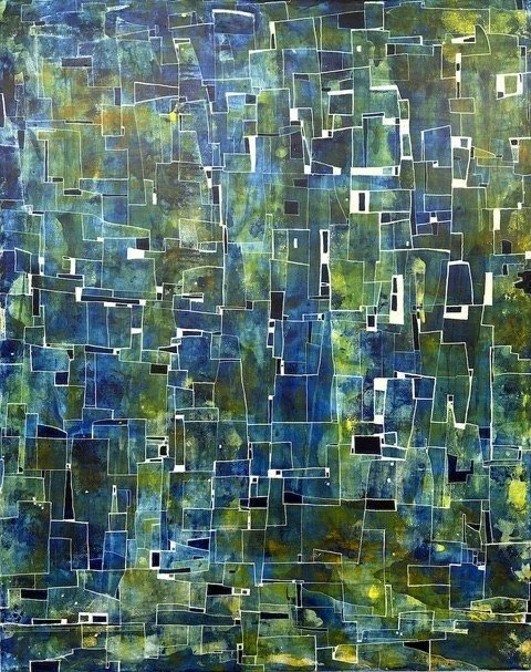 Jay Lazerwitz 
 Nightlines  
30x24 
encaustic and oil 
$2,000