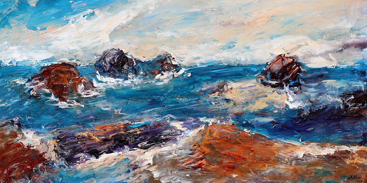 Christopher Mathie 
 Movement of Waves  
20x40 
acrylic on canvas 
$2,300
