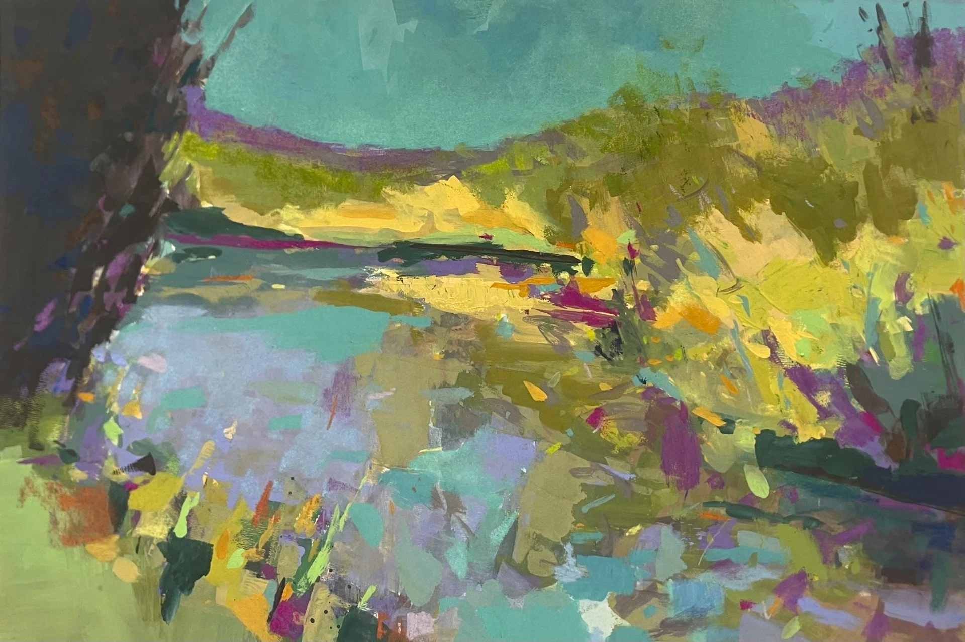 Scott Gellatly 
 Vibrant Path  
12x18 
casein and pastel on paper (loose, not framed) 
$550