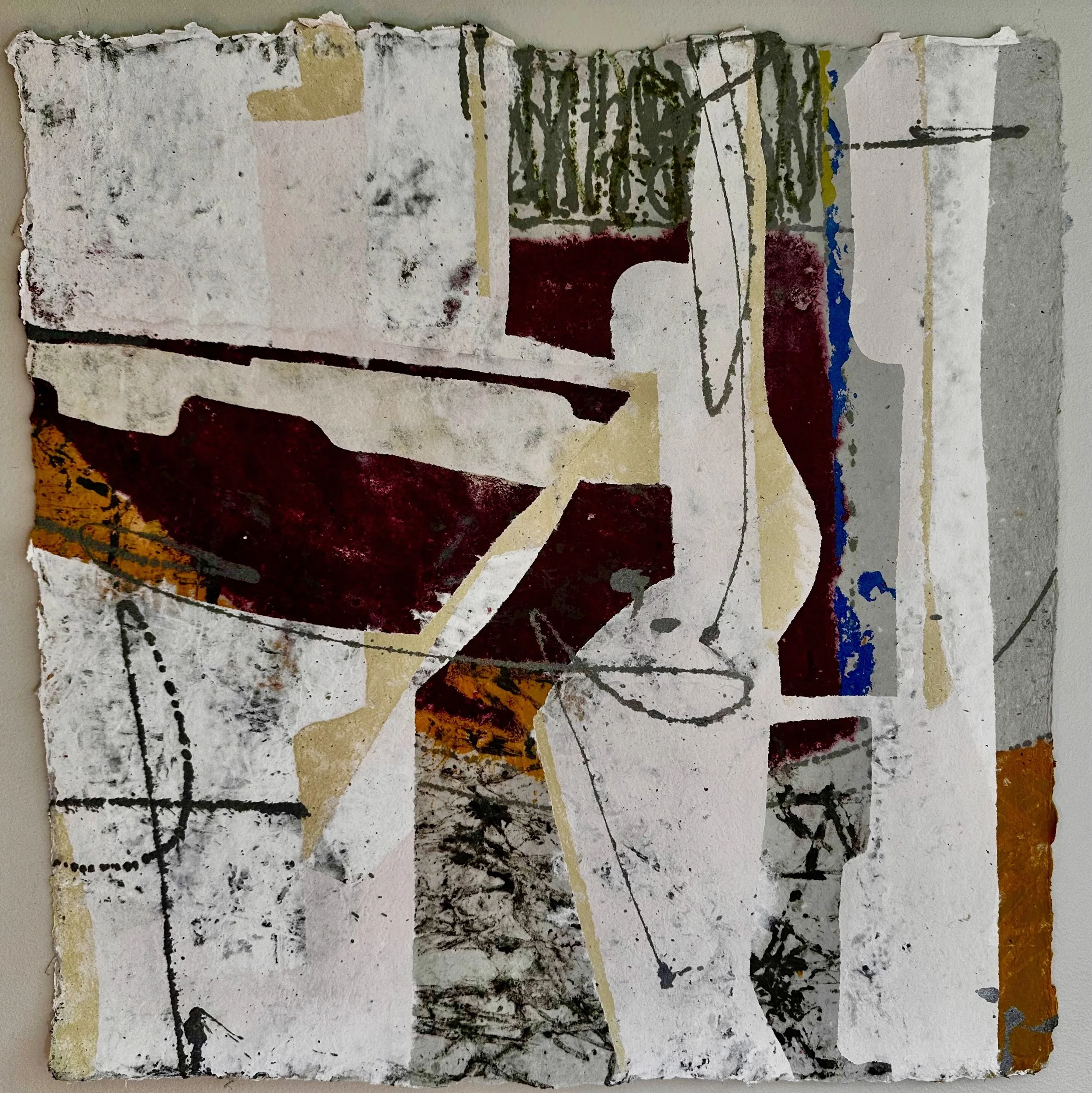 Lea Basile-Lazarus 
 Pay Attention  
paper pulp painting 
23x23 
$1,800