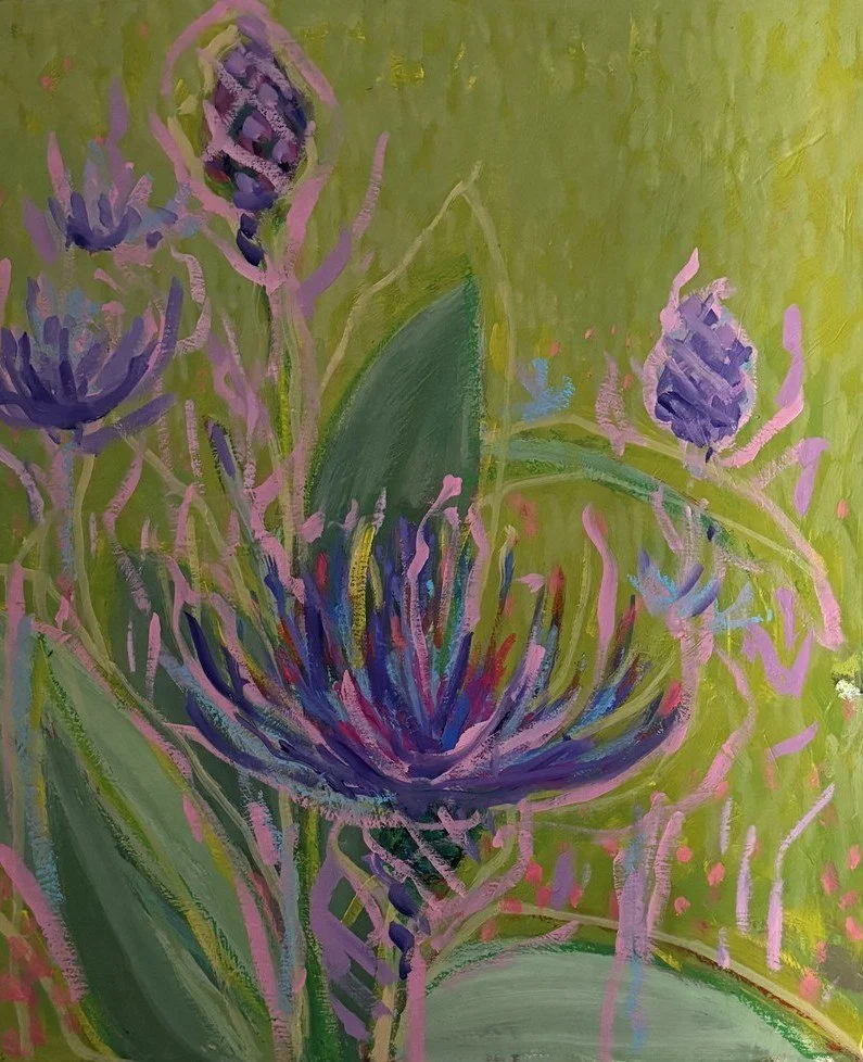 Cheryl Zahniser 
 I'm Not a Weed  
24x20 
oil on canvas 
$1,500