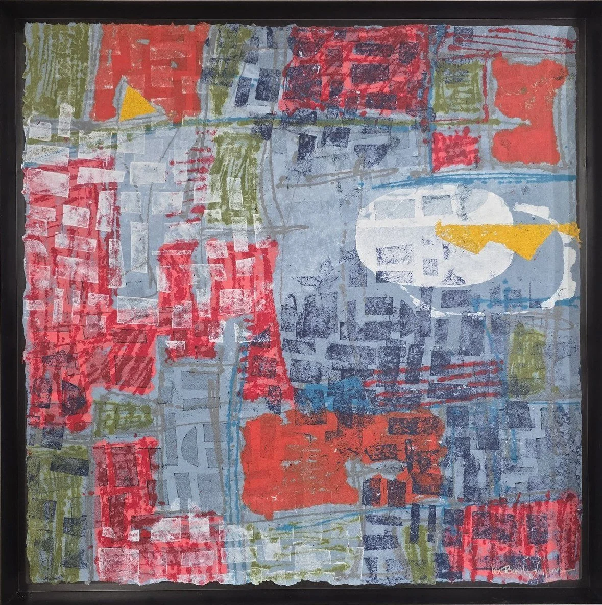 Lea Basile-Lazarus 
 Restless Walls  
25½×25½ (with frame) 
paper pulp painting 
$1,800