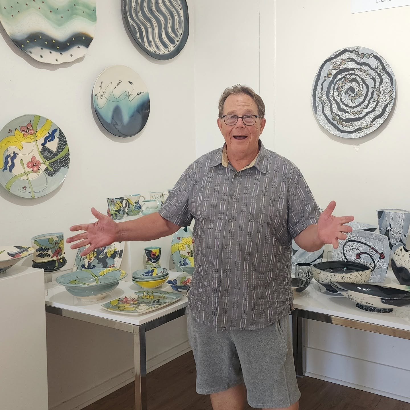 Loren Lukens pottery show at Alki Arts summer of 2024