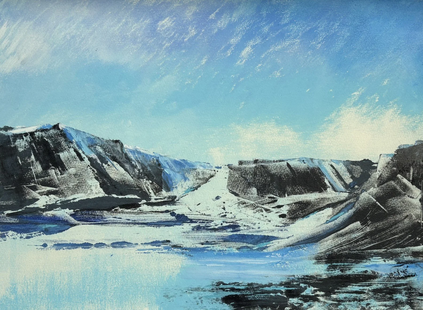 Leigh Knowles 
 Frozen  
12x16 
monotype oil based ink on cotton paper (1 of 1) 
$780