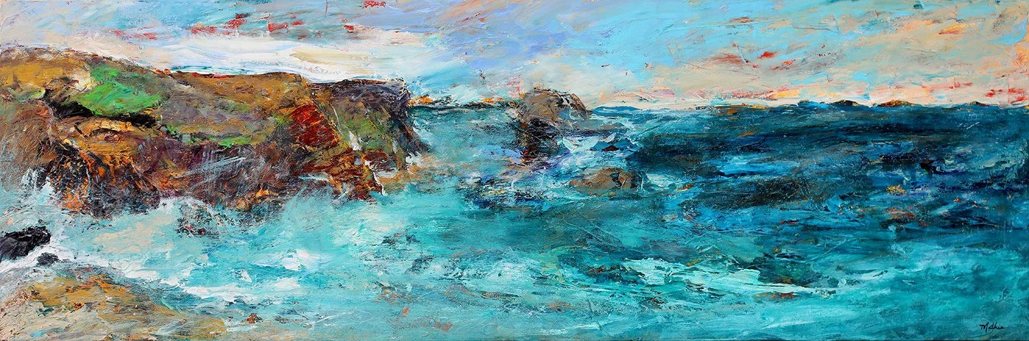 Christopher Mathie 
 Infatuated with Saltwater  
20x60 
acrylic on canvas 
$2,900
