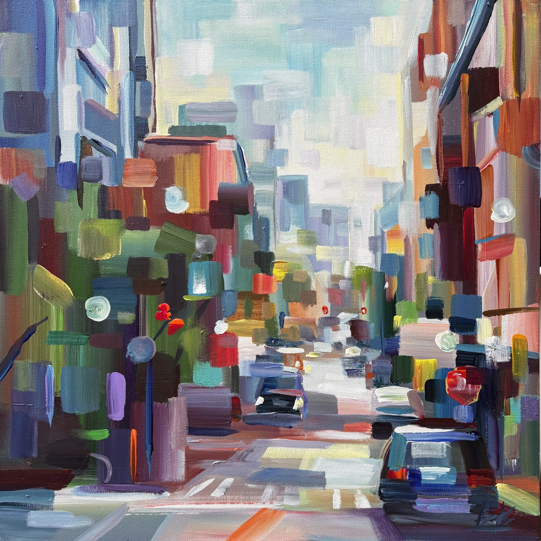 Brooke Borcherding 
 Urban Energy  
24x24 
acrylic on canvas 
$1,500