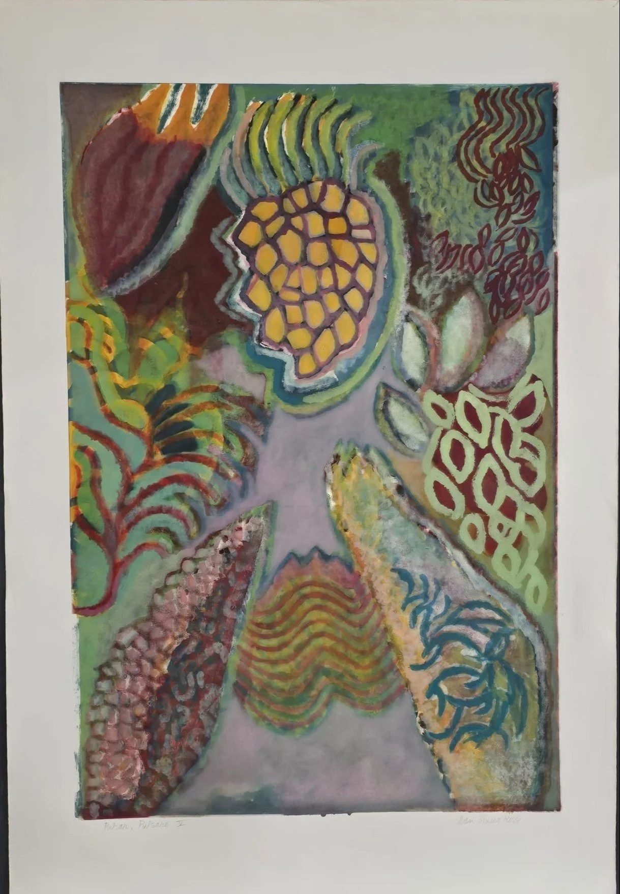 Joan Stuart Ross 
 Pulsar, Pulsare V   
30x42 (approx) 
monotype on paper 
$1,400
