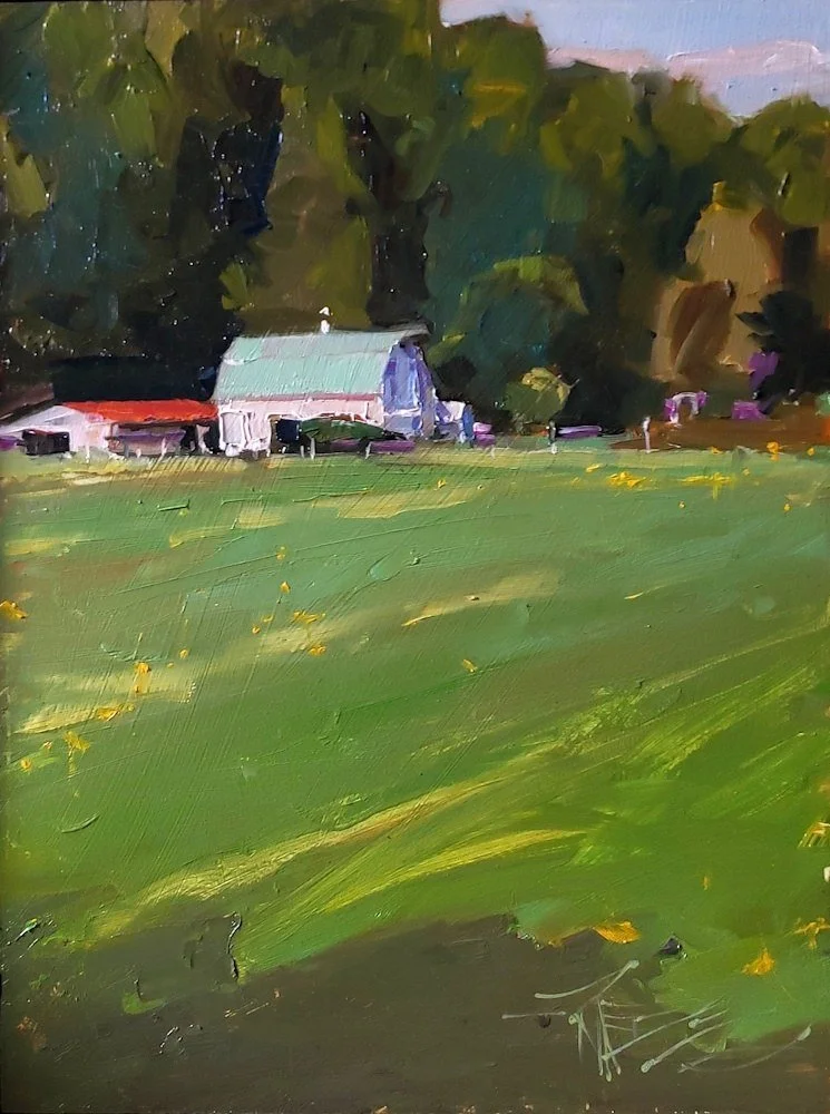 Robin Weiss 
 Green Fields  
12x9 
oil on panel 
$700