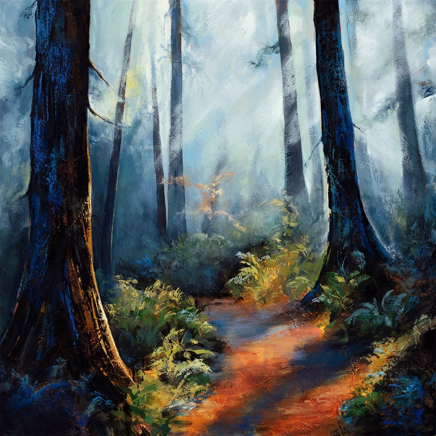 Chuck Gumpert 
 Forest Journey  
36x36 
oil & mixed media 
$3,900