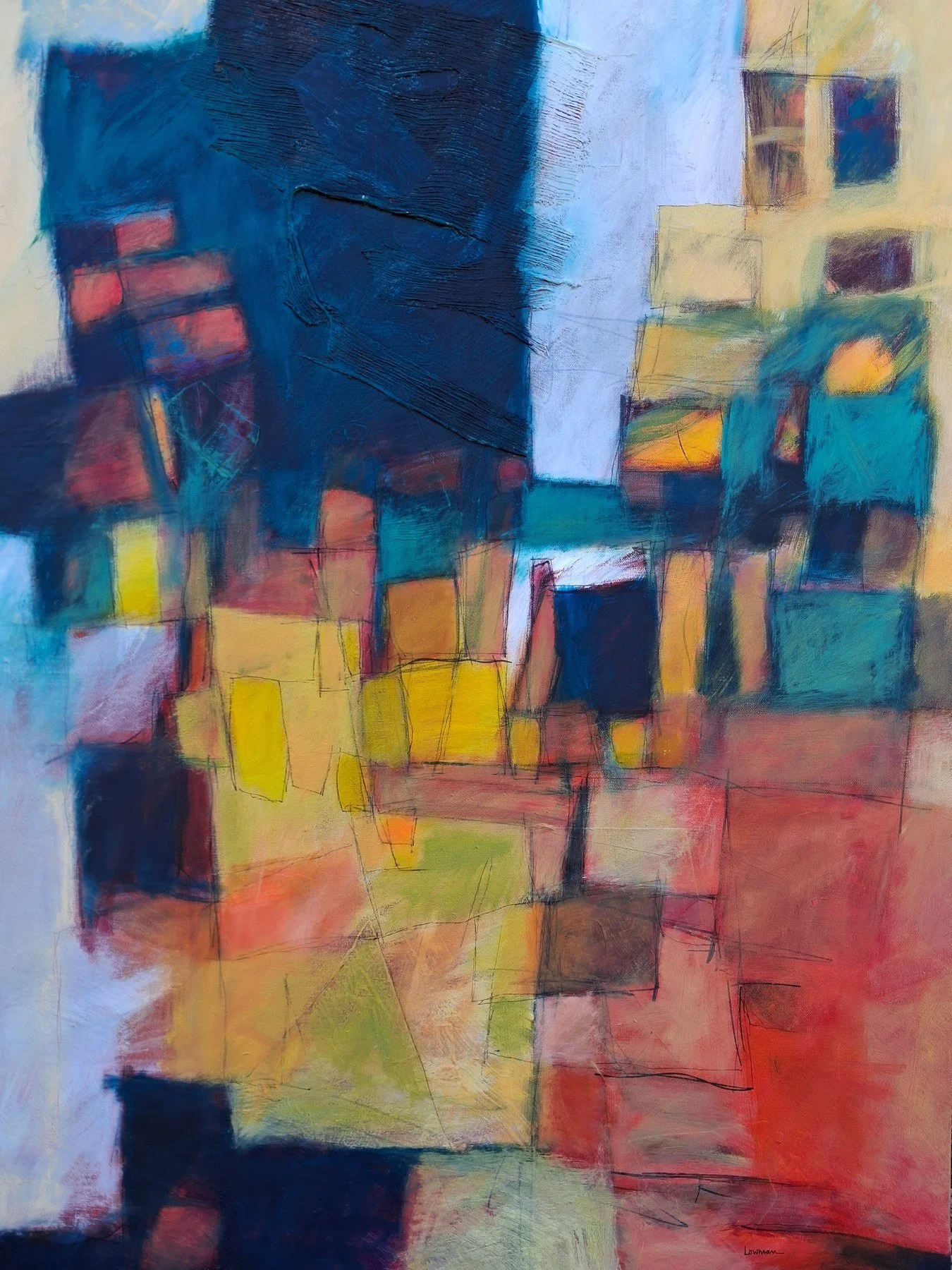 Leon Lowman 
 Somewhere Near Taliesin  
40x30 
acrylic on canvas 
$1,550