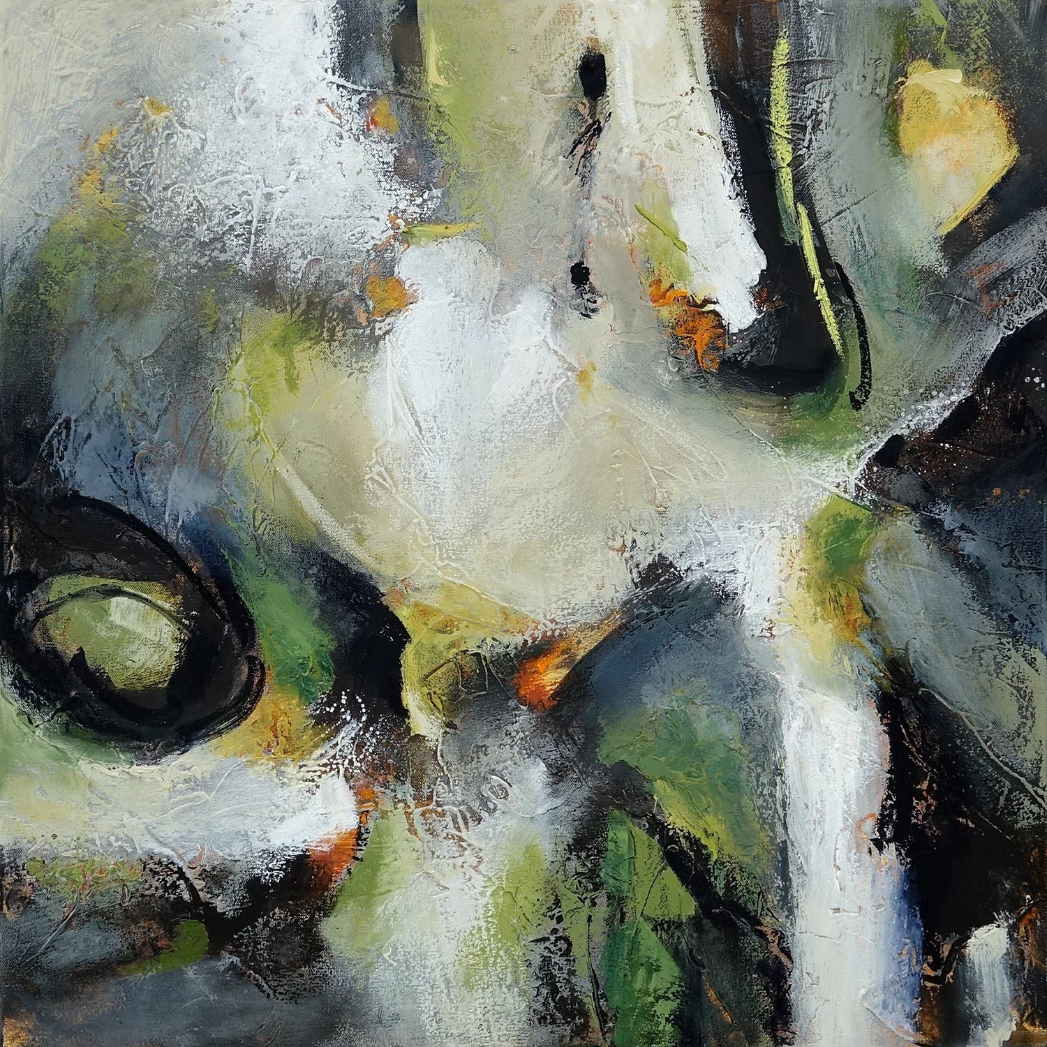 Chuck Gumpert 
 Observance  
30x30 
oil and mixed media on canvas 
$2,400