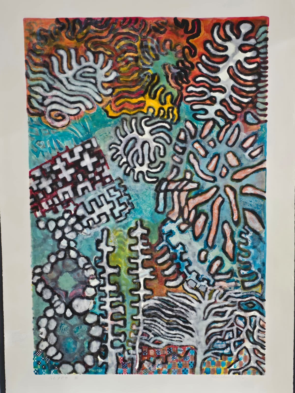 Joan Stuart Ross 
 Glyph II  
30x42 (approx) 
monotype on paper 
$1,400