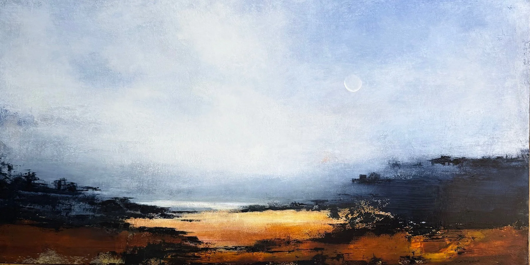 C.A. Pierce 
 Embers at Day's End  
24x48 
acrylic on canvas 
$3,400