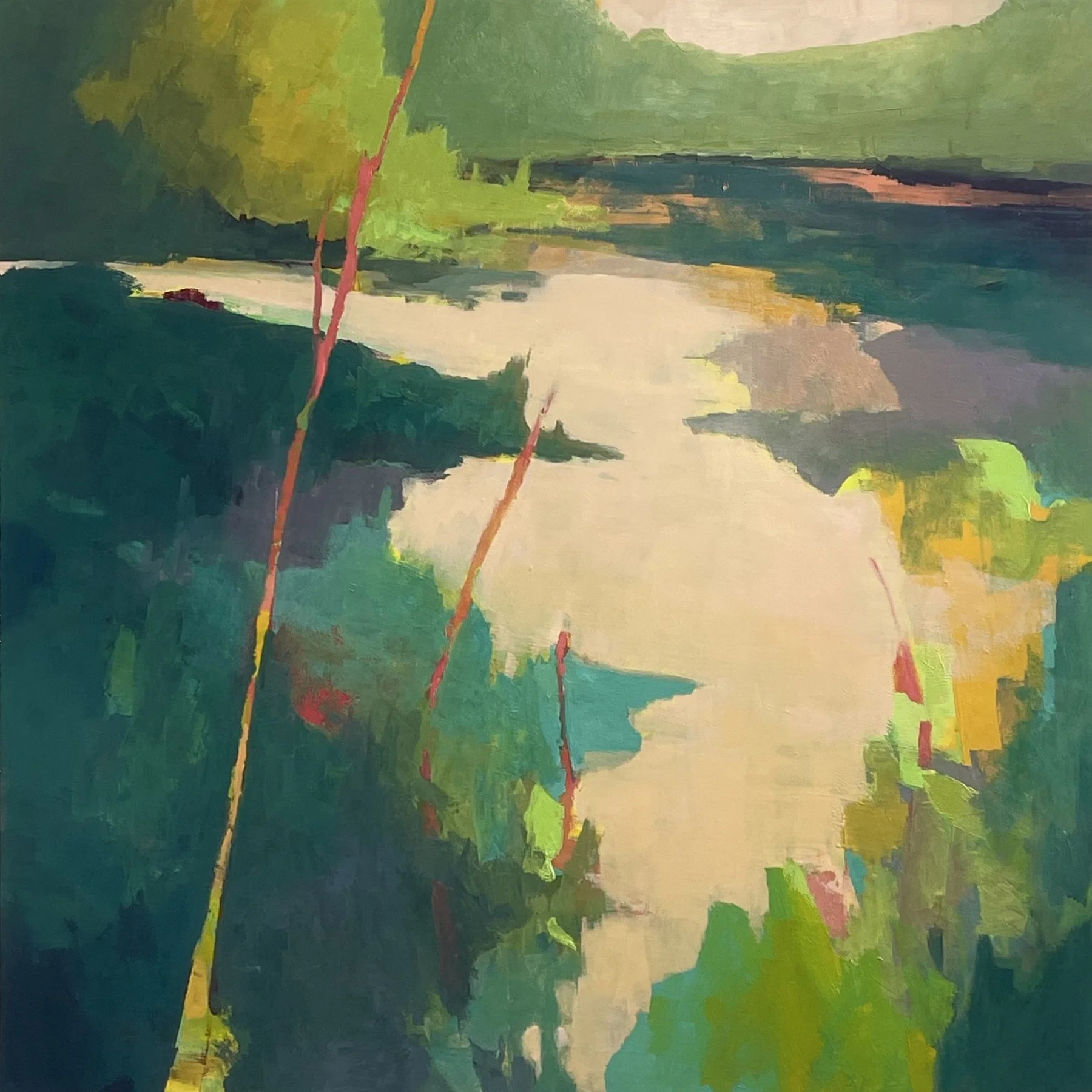Scott Gellatly 
 Reeds to Greens  
36x36 
oil on panel 
$4,800