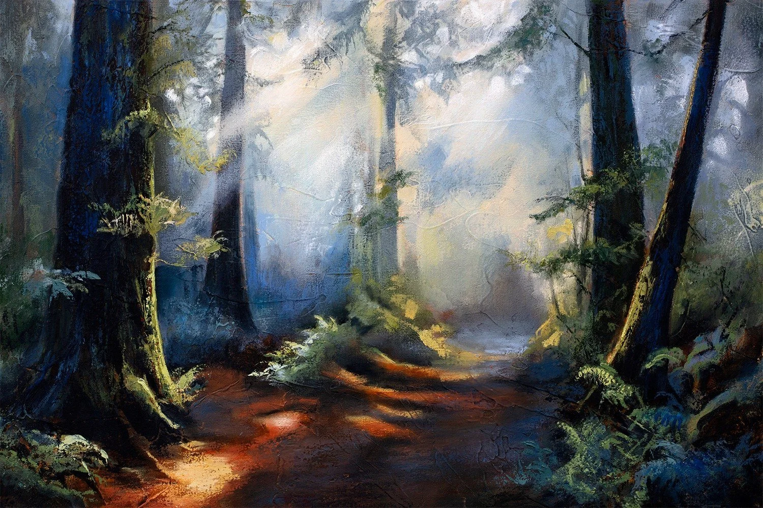 Chuck Gumpert 
 Walking With Emily  
24x36 
oil & mixed media 
$3,200