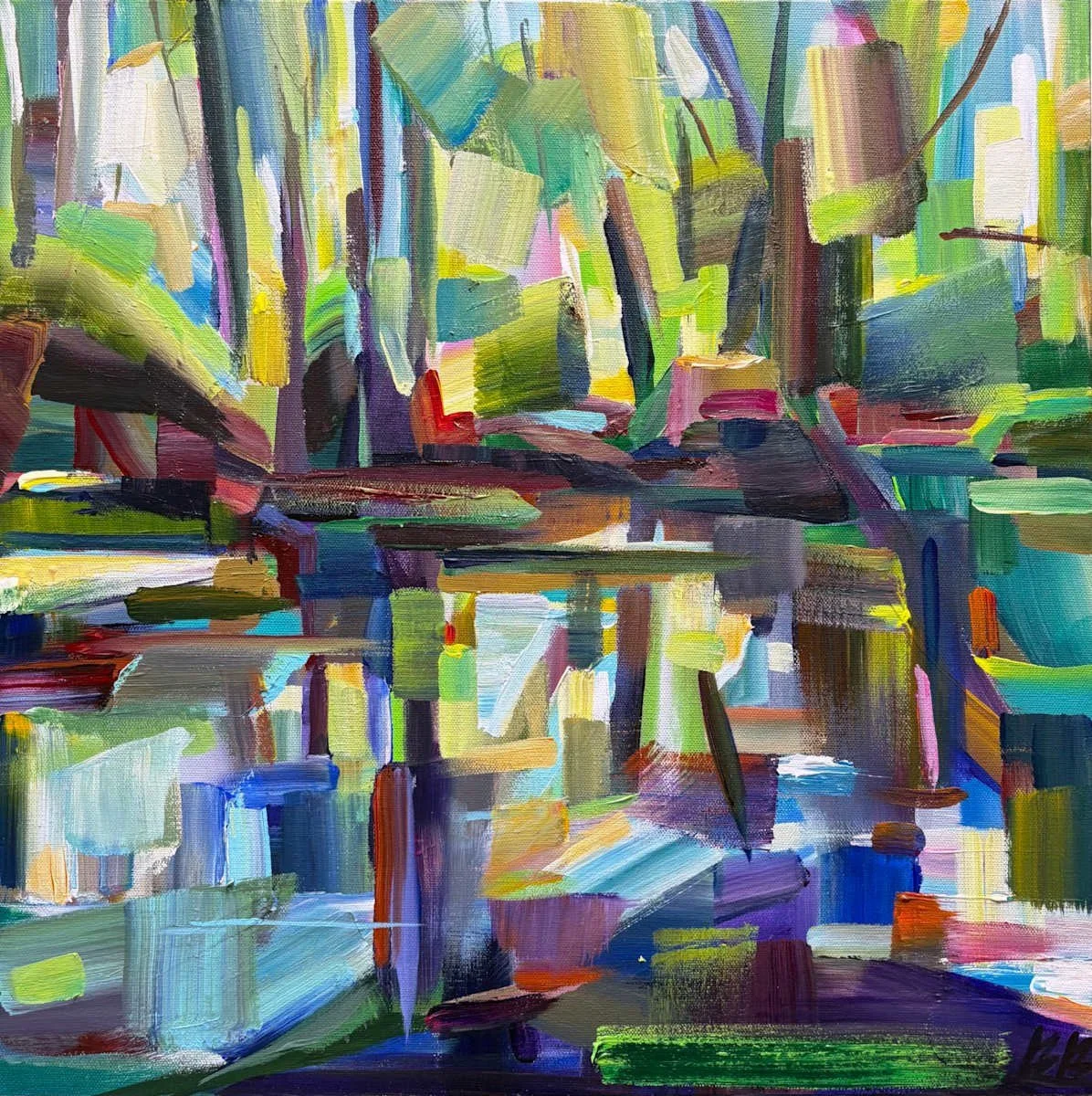 Brooke Borcherding 
 The Movement of Stillness  
20x20 
acrylic on canvas 
$895