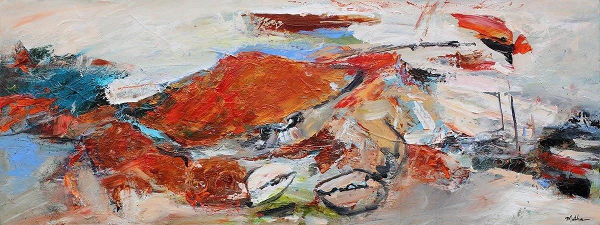 Christopher Mathie 
 Crabstraction I  
acrylic on canvas 
18x48 
$2,300